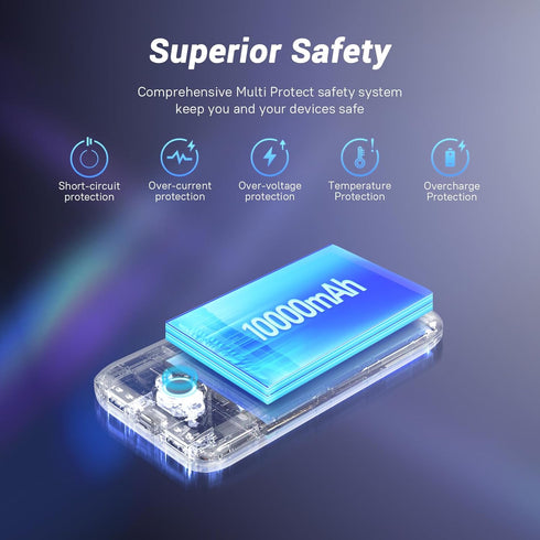 Portable Charger, 10000mAh 5V/3A Power Bank, USB C in&Out High-Speed Charging Battery Pack Portable Phone Charger for iPhone 15 14 13 12 11 Samsun...