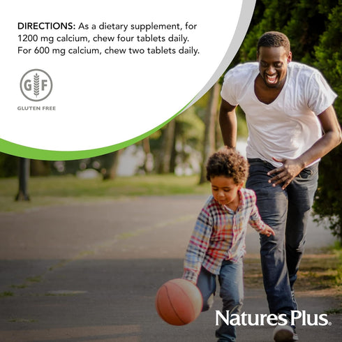 NaturesPlus Cal/Mag/VIT D3 with Vitamin K2-60 Chewable Tablets - Chocolate Flavor - Calcium, Magnesium, Vitamin D3 & K2 Bone Health Support Supple...