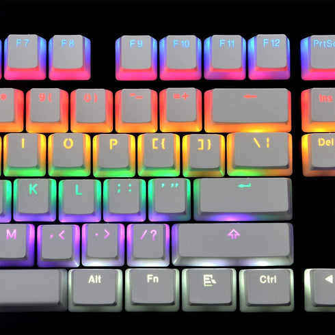 Pudding Keycaps, Translucent Layer Backlit Keycap Double Shot PBT Keycaps Set for Mechanical Keyboards - White?Only Keycaps?...