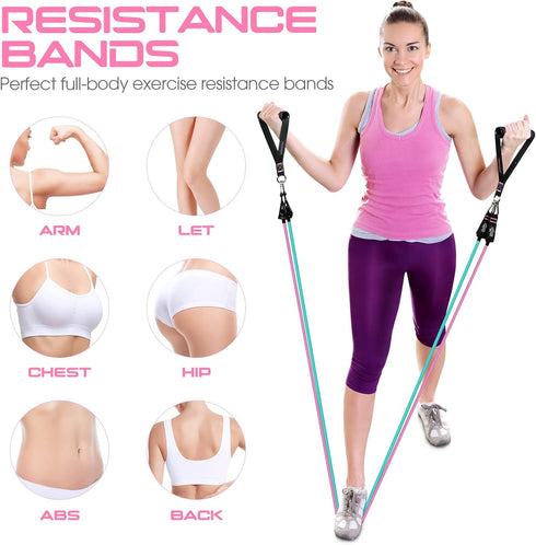 Resistance Bands for Working Out, 150LBS Exercise Bands, Workout Bands, Resistance Bands Set with Handles for Men Women, Legs Ankle Straps for Mus...