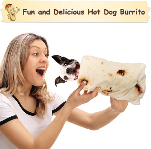 mermaker Burritos Tortilla Throw Blanket 2.0 Double Sided 47 inches for Adult and Kids, Giant Funny Realistic Food Blanket, 285 GSM Novelty Soft F...