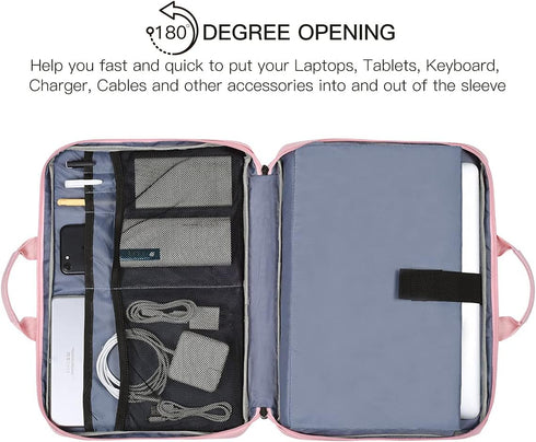 11.6-12.9 Inch Laptop Bag Sleeve Women Ladies TSA Travel Briefcase with Organizer for Lenovo Chromebook Flex 3 11, Macbook Air 13 A2337, Acer Chro...