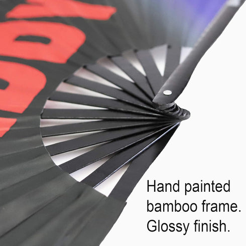 Clack Daddy Fan Large Rave Fan Loud Clack Drag Queen Clap Bamboo Folding Fan for Men Women Club Dance Circuit Party Snap Fan...