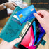 for iPhone 7/8 Plus Wallet Case, 6/6S Plus Case, Butterfly Floral Embossed, Wrist Strap, Card Holder Slots,Stand Leather Protective Flip Cover (Bl...