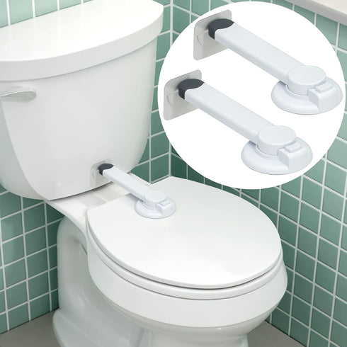 Toilet Locks Baby Proof (2-Pack) Ideal Baby Proof Toilet Lid Lock with Arm – No Tools Needed Easy Installation with 3M Adhesive – Top Safety Toile...