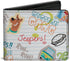 Scooby Doo Wallet, Bifold, Scooby Doo Notebook Doodles Collage White Multi Color, Vegan Leather...