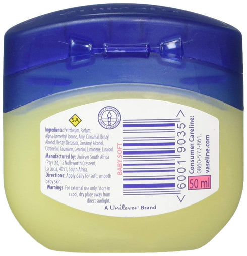 Set of Six Vaseline Baby Gentle Protective Petroleum Jelly- Travel Size, 1.7 Oz, 6 Count (Pack of 1)...