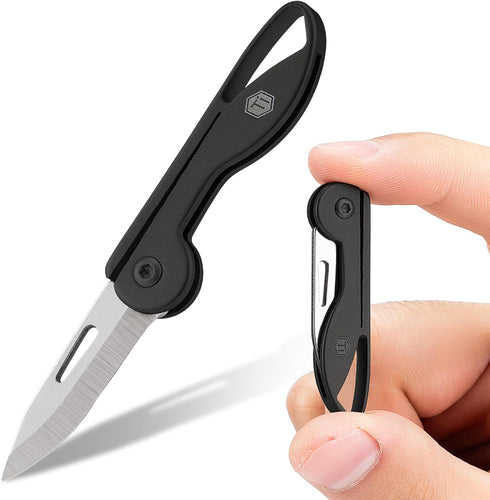 KeyUnity KK05BK Mini Titanium Pocket Knife for Everyday Carry- Razor Sharp Folding Blade, Lightweight EDC Tool for Camping, Hiking and Outdoor...