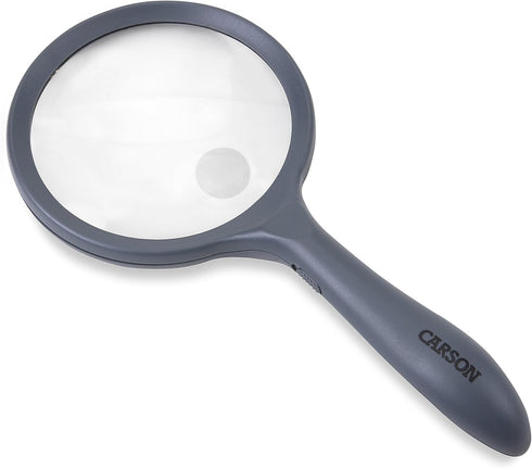 Carson LED Lighted Hand-Held 2X Rimmed Magnifier with 4X Spot Lens for Reading, Inspection, Hobby, Crafts and Other Low Vision Tasks (HM-44)...