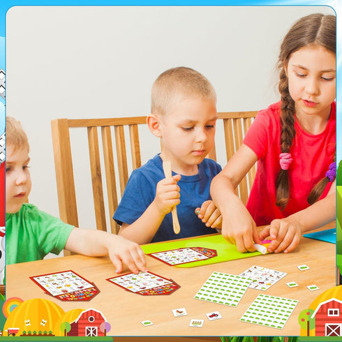 Liliful 35 Pcs Farm Party Bingo Game Farm Animals Game 24 Players Barnyard Birthday Bingo Cards Farm Barn Games for Kids Adults Family School Clas...