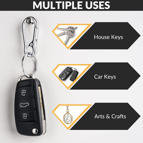 Key Ring Keychain Keyrings Key Chain Holder Clip Key Organizer Key Chain Ring for Men and Women, 3 Pack, Silver...