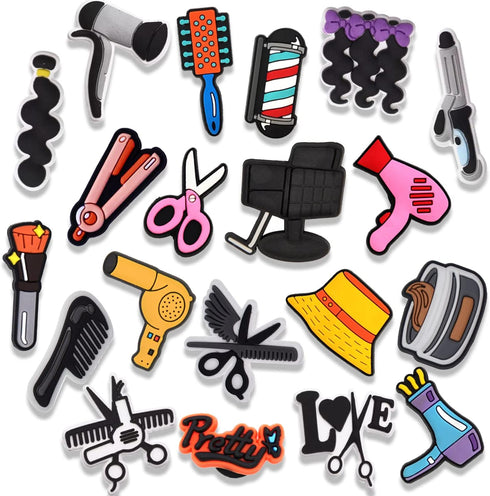 20 Pcs HairDressing Charms, Hair Beauty Salon Shoe Decoration Charms...