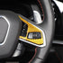 Real Carbon Fiber Steering Wheel Button Cover Sticker Compatible with Corvette C8 2020-2023, Car Steering Wheel Panel Protection Frame Sticker Tri...