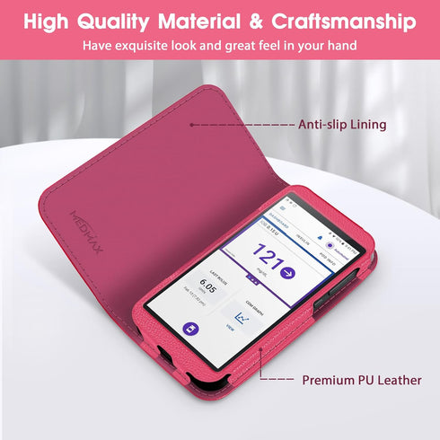 PU Leather Protective Case for Omnipod 5, Lightweight Protective Diabetic Storage Carrying Case for Omnipod 5 Device (Magenta)...