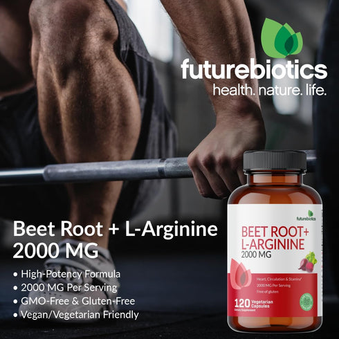 Futurebiotics Beet Root + L-Arginine 2000 MG, Non-GMO, 120 Vegetarian Capsules...