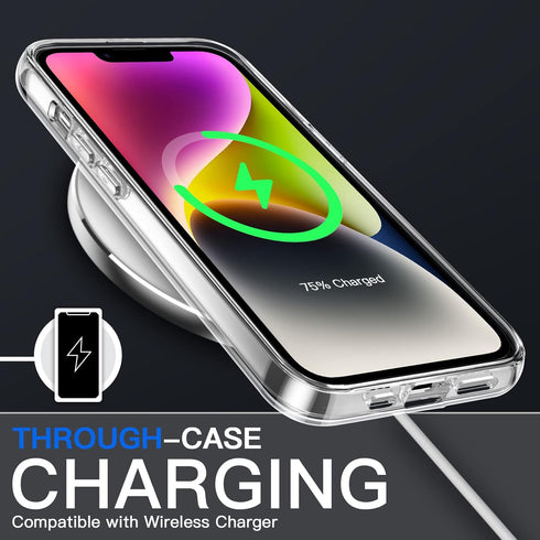 JETech Case for iPhone 14 6.1-Inch, Non-Yellowing Shockproof Phone Bumper Cover, Anti-Scratch Clear Back (Clear)...