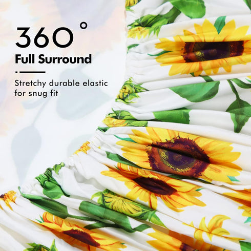 Soft Fitted Crib Sheet, Stretchy and Breathable Toddler Crib Sheet for Boys and Girls, Fits Standard Crib and Toddler Mattress (Sunflower)...