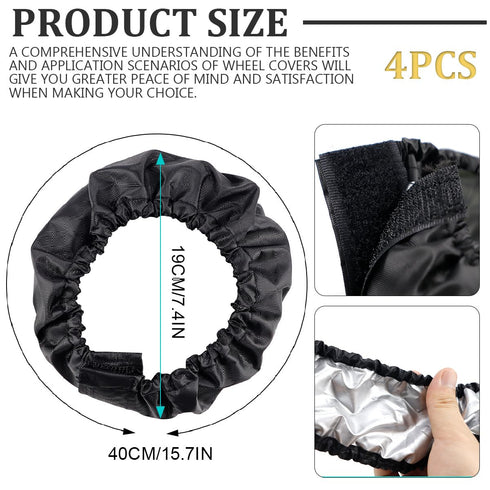 DOERDO 4Pcs Baby Stroller Wheel Cover Protection Covers for Baby Stroller Wheelchair, Black, Large...