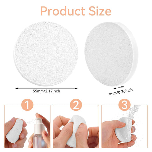 Round Sponge Puff Set 24 Pieces 2.2 Inch Soft Mini Facial Loose Powder Blender Pads Applicator For Liquid Foundation Setting Holder Makeup Beauty ...