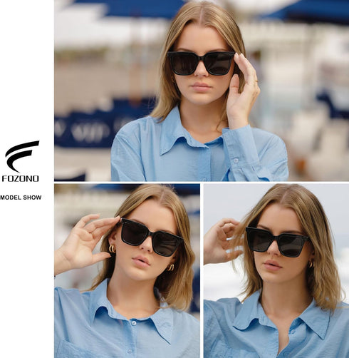 Large Square Sunglasses Trendy Polarized Sunglasses for Women Men Classic Retro Style UV400 Protection...