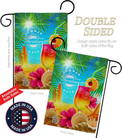 Breeze Decor Summer in Paradise Garden Flag Fun The Sun Beach Pool Luau Tropical Party Season Outdoor Summertime Sunny House Decoration Banner Sma...