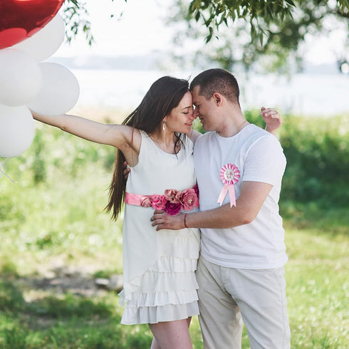 Handmade Floral Pearl Maternity Sash for Mom to Be - Luxury 3D Crystal Pregnancy Sash, Baby Shower Photo Props, Gender Reveal & New Mom Belly Band...