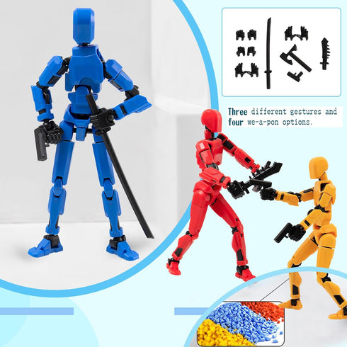 Titan T13 Action Figures Lucky Dummy 13 Robot Anime Figures Fidget Toys for Boys Autism Sensory Toys Multi Joints Movable Cool Gadget Toys Gifts (...