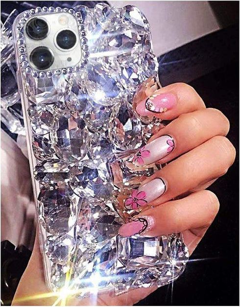 Bonitec for iPhone 11 Pro Max Case 3D Glitter Sparkle Bling Case for Women Luxury Shiny Crystal Rhinestone Diamond Bumper Clear Gems Protective Ca...