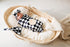 Little Jump newborn swaddle set with Matching Hat and Bow Set, Wooden Birth Announcement Card, Soft Stretchy swaddle blankets announcement outfit ...