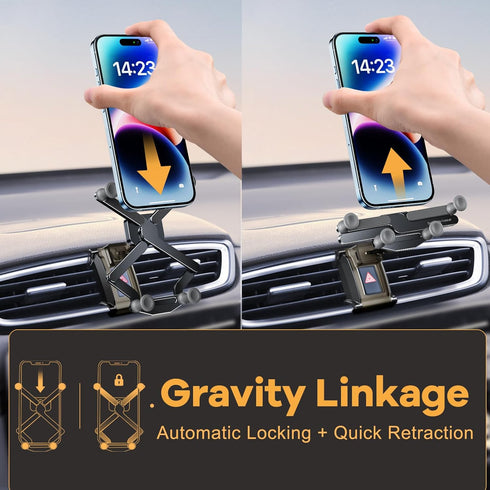ELOHEI for CRV Phone Holder with Custom Base, Car Phone Holder for 2017-2024 Honda CRV Gravity Car Phone Mount for Honda CRV Accessories for 4.7-7...