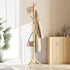 Pipishell Coat Rack Sturdy Wooden Coat Rack Stand, Adjustable Coat Tree, Free Standing Tree Hanger with 4 Sections & 8 Hooks, for Home/Bedroom/Off...