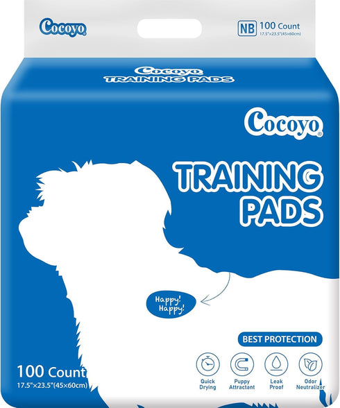 COCOYO Best Value Dog Training Pads | Dog Pee Pads | Super Absorbent Puppy Pads (17.5" x 23.5", 100 Count),Blue...