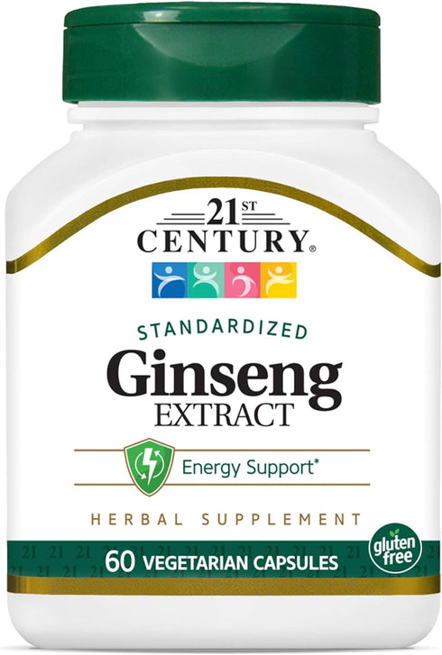 21st Century Ginseng Extract Veg Capsules, 60Count...