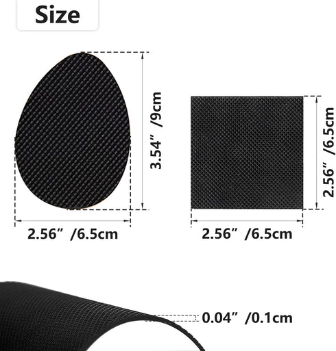24Pcs Non-Skid Shoe Pads, Anti-Slip Shoe Grips for High Heels, Self-Adhesive Rubber Shoes Pads, Wear-Resistant Rubber Sole, Noise Reduction for Me...