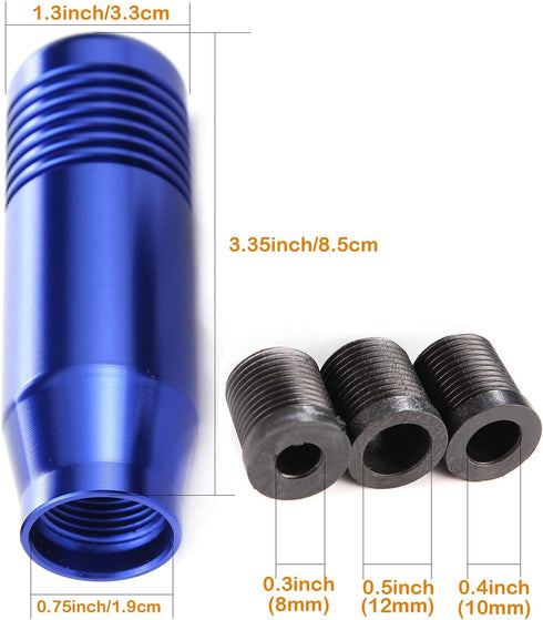 Arenbel 3" Alloy Shifter Lever Knob Handles Car Racing Gear Shift Stick Fit Most Manual Auto Vehicles, Blue...