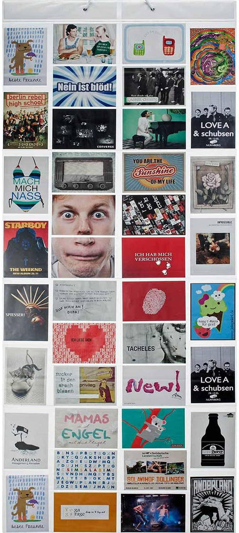 Photo Curtain XXL Gallery with 40 Pockets for 80 Postcards Motif Cards - Picture Frame for 15 x 10 Photos...