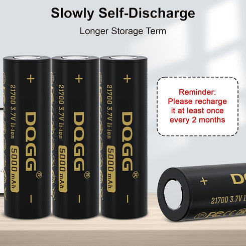 3.7 Volt 2??1??7??0??0 Rechargeable Battery 5??00??0mAh Battery 2 Pack Large Capacity Batteries for LED Flashlight, Headlamps, etc...