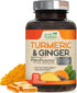 Turmeric Curcumin with BioPerine & Ginger 95% Curcuminoids 2600mg - Natural Joint & Heart Support, Black Pepper for Max Absorption - Health Nutrit...