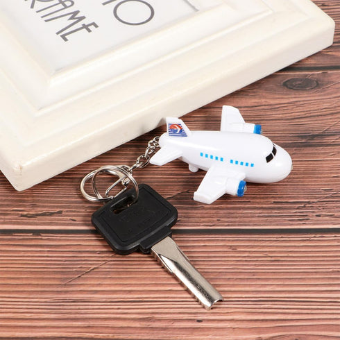 NUOBESTY 2pcs Plane Keychain Led Light Up Airplane Key Ring Cartoon Key Fob with Sound for Bag Purse Charms Car Keys Kids Birthday...
