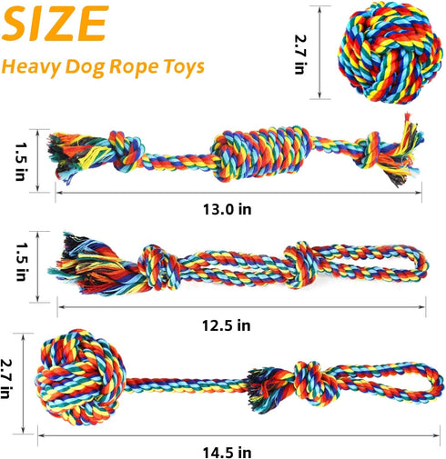 Heavy Duty Dog Rope Toys,Interactive Small Dogs Toy for Aggressive Chewers,4 Pcs Tough Dog Chew Toys for Medium Dogs,Indestructible Dog Rope Toy f...