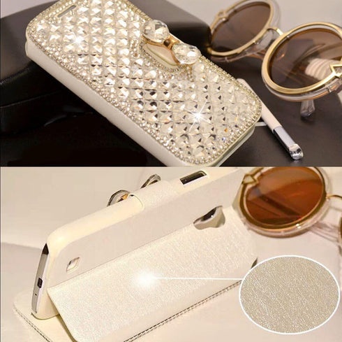 for Samsung Galaxy S10 Plus Wallet Case, Cute Shiny Luxury Bling Glitter Bowknot Crystal Diamond Rhinestone Wallet Flip Stand Case Kickstand Prote...