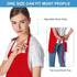 2 Pack 3 Pockets 100% Cotton Adjustable Bib Apron Chef Kitchen Cooking Aprons for Women Men, Red...