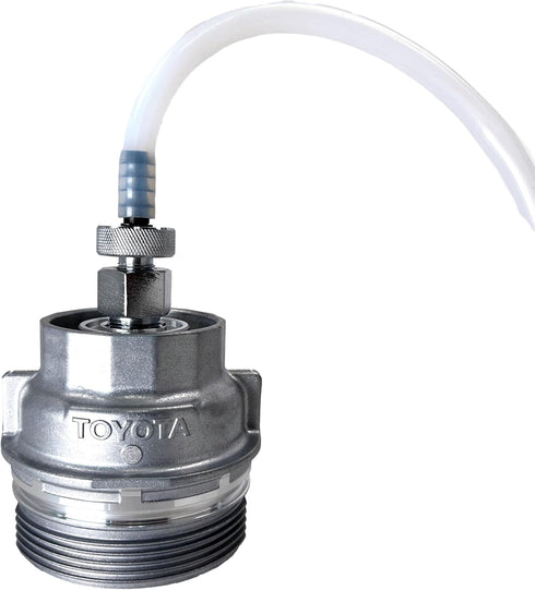 AUTOMOTIVE OIL FUNNEL + Oil Filter DRAIN HOSE | Compatible with Toyota, Lexus, Scion Vehicles | No-Spill Tool Screws Directly into Filler Neck | F...