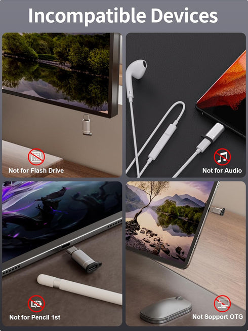Lightning to USB C Adapter-3 Pack-Fast Charging Adapter - Lightning Female to USB C Male Adapter for iPhone 15 Series, iPad Air, Galaxy S23/Note 2...