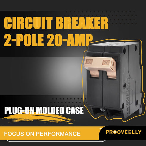 New Upgrade 220 2-Pole 20-Amp Circuit Breaker, 3/4-Inch Plug-On Molded Case Circuit Breaker, Thermal Magnetic Protection, 20 Amp 10 KAIC, 120/240V...
