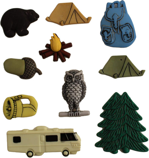 Buttons Galore Craft & Sewing Buttons - Camping - 3 Packs (30 Buttons)...