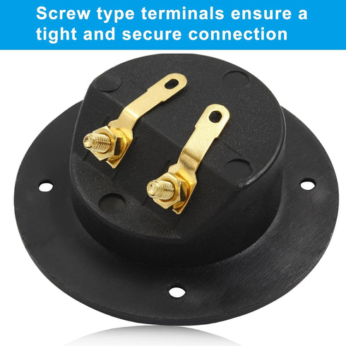 2-Way Speaker Box Terminal Cup, 3 Inch Round Stereo Screw Cup Connectors, Home Stereo Screw Cup Connectors, Pack of 2...