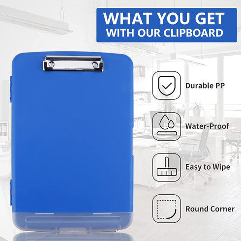 Clipboard a4 Clip File A4 Binder Storage Nursing Clipboard,Heavy Duty Plastic Storage Clipboard with Low Profile Clip,Nursing Clipboard Folder Sid...