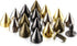 100 Sets 9MM Mixed Color Spikes and Studs Metal Bullet Cone Spikes Screw Back Leather Craft Rapid Rivet Screws Punk Studs and Spikes for Clothing ...