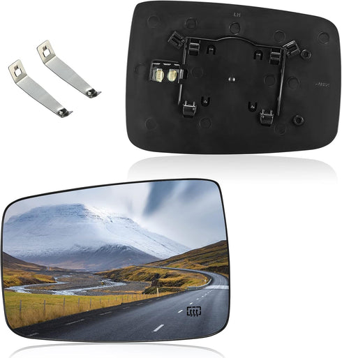 BDFHYK Driver Left Side Heated Mirror Glass Compatible with Dodge Ram 1500 2500 2009-2018 Side View Exterior Mirror with Backing Plate, Replaces 6...